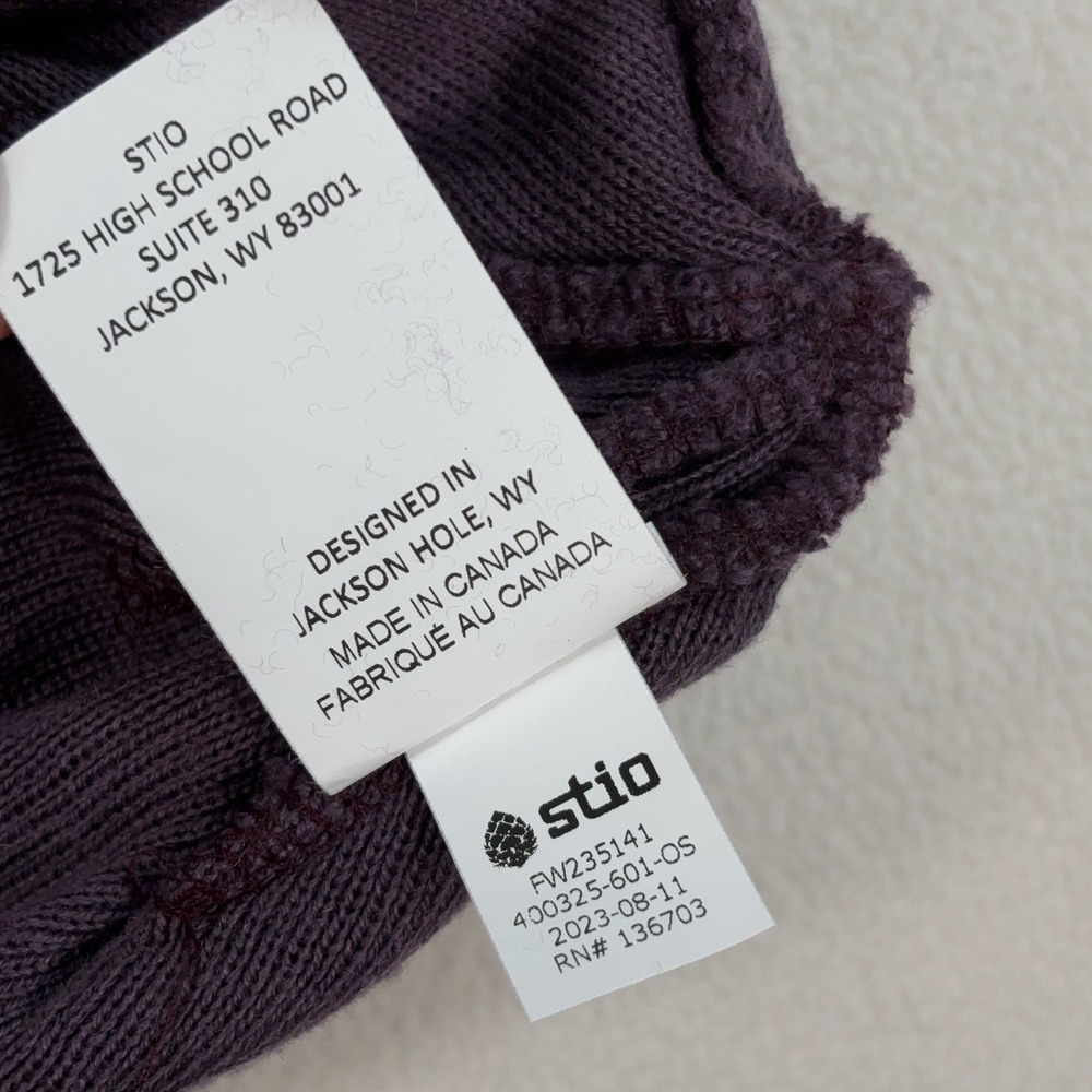 NEW‎ Stio Mizpah Beanie Men's One Size Huckleberry Jam Merino Wool Logo Hat NWT - Picture 9 of 10